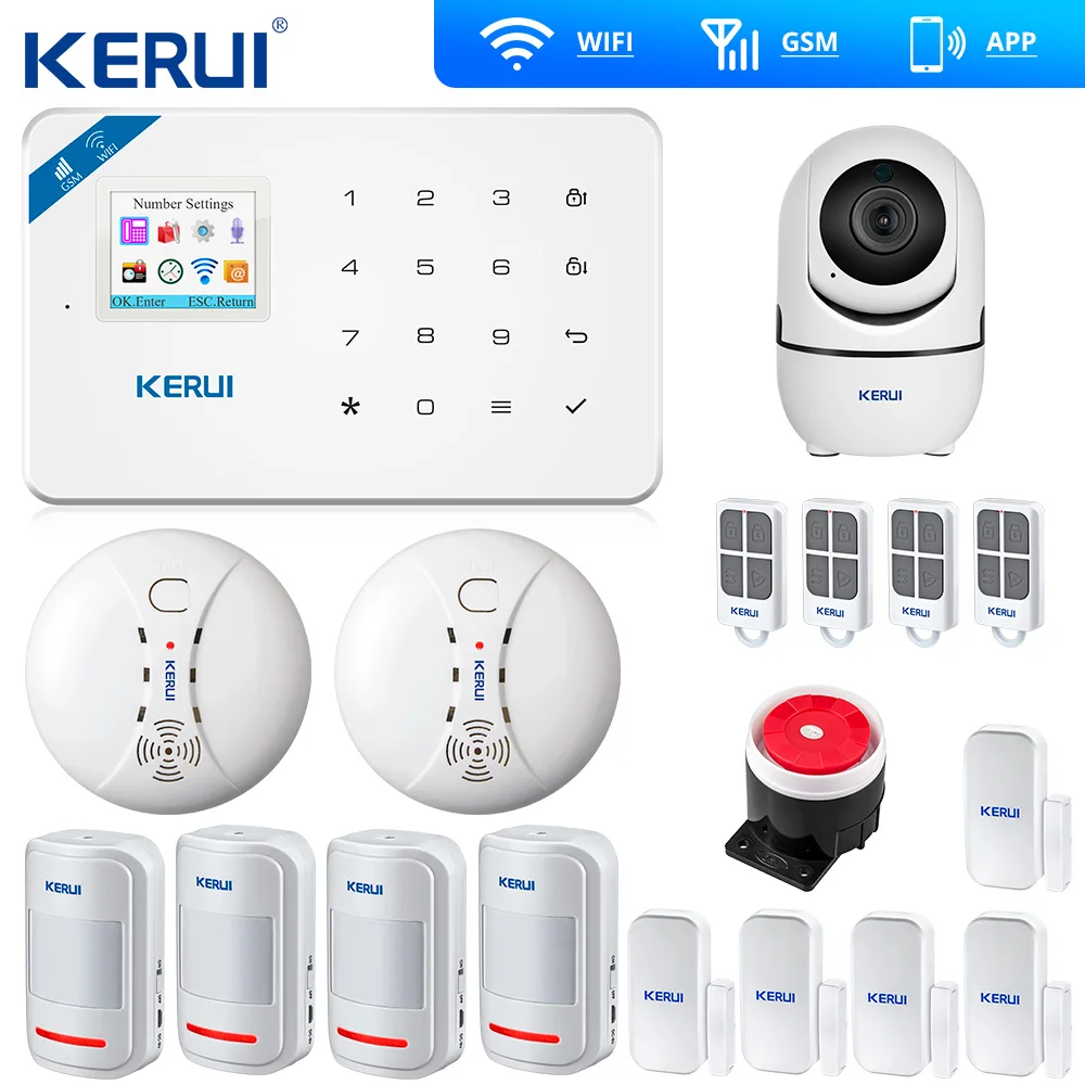 Kerui W18 Беспроводной Wi Fi GSM сигнализации дома Системы 1080P Камера SMS домашняя