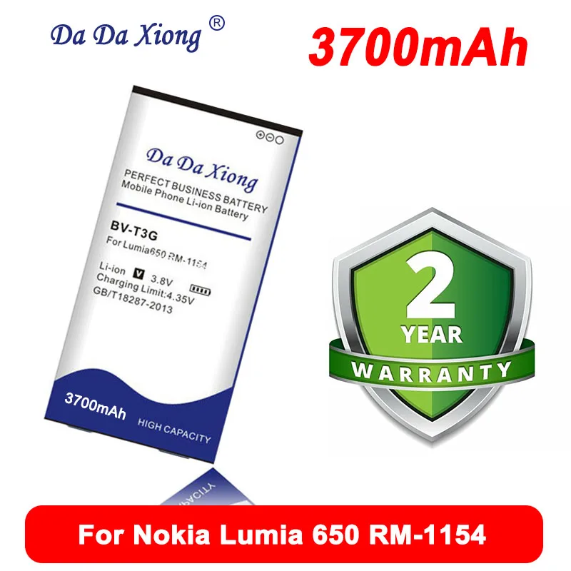 

DaDaXiong 3700mAh BV-T3G Li-ion For Nokia Microsoft Lumia 650 RM-1154 BVT3G Phone Battery