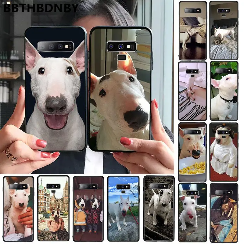 Чехол для телефона бультерьер собака мягкий черный чехол samsung S9 plus S6 edge S7 S8 S10 |