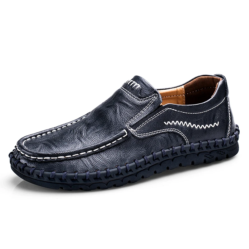 Designer Causal Shoes Men Wide Genuine Leather Loafers Flat Slip On Moccasins Male Sneakers Oxford Shoes Luxury High Quality