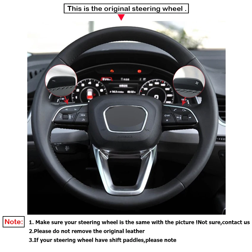 LQTENLEO кожаный чехол рулевого колеса автомобиля из углеродного волокна для Audi A4