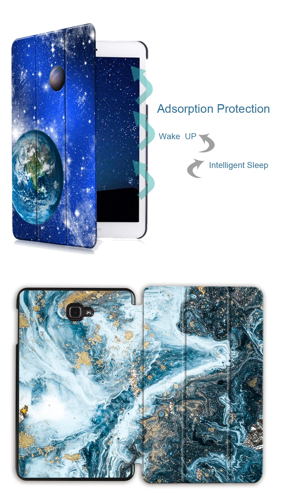 Чехол для планшета MTT для samsung Galaxy Tab A A6, 10,1 дюймов, SM-T580, T585, тонкий, трехслойный, из искусственной кожи, с откидной подставкой, умный чехол, защитный чехол