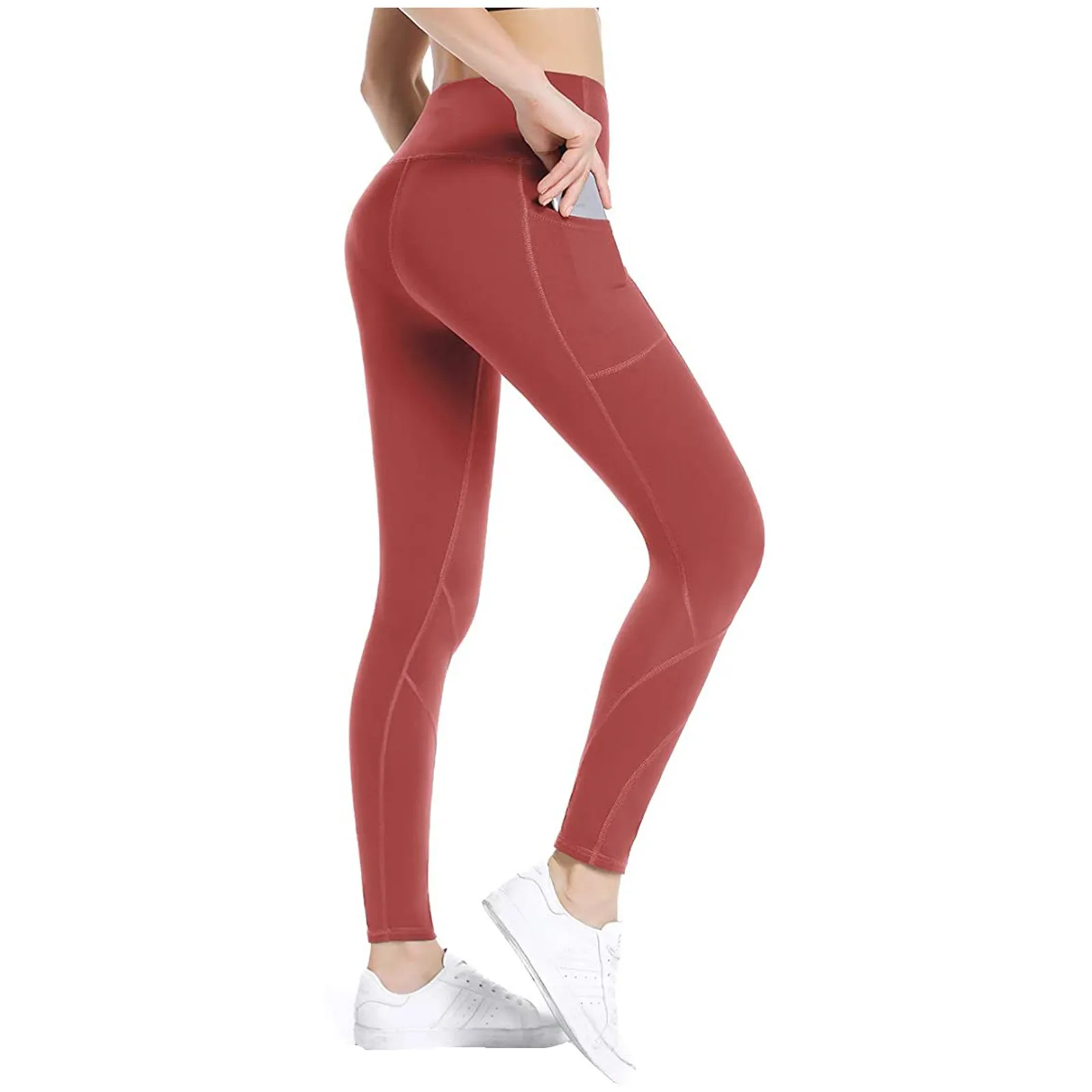 

New casual pants ladies fashion sexy solid color pocket hip yoga pants all-match street clothes women 2021