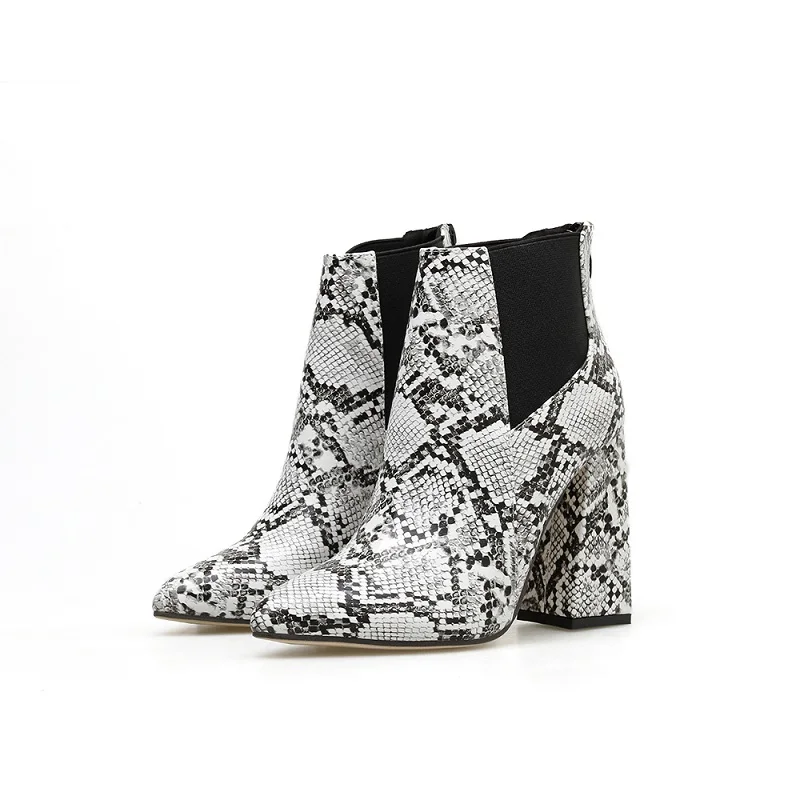 Женская обувь Женские туфли из искусственной кожи со змеиным принтом пикантные