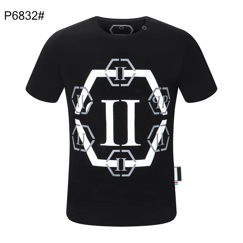 

Plein-Brand Streetwear Top T-shirt Men's Fashion Short Sleeve Pure Cotton Letter Print Short Sleeve Top T-shirt Summer 2021