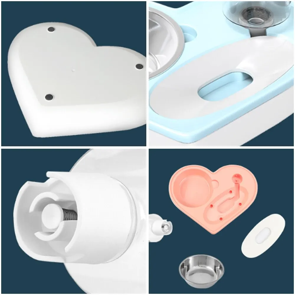 Pet Dog Double Bowl Dogs Food Dispenser Cat Drinking Pets Supplies Feeder Feeding Watering Bowls #3 | Дом и сад