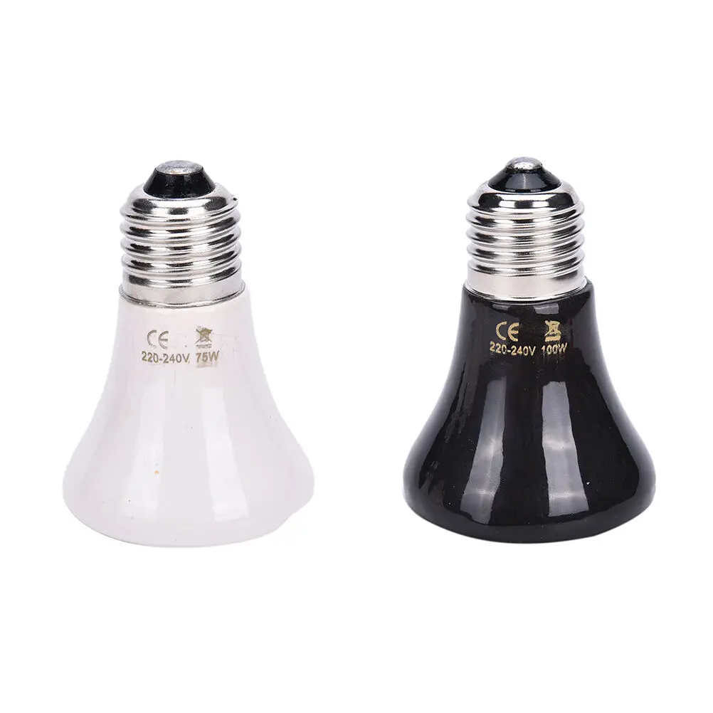 

25/50/75/100W Pet Reptile Breeding Ceramic Emitter Heated Heater Light Lamp Bulb 220V