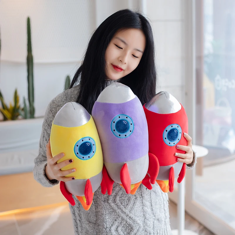 

40/60CM Creative Stuffed Down Cotton Rocket Plush Toys Funny Space Rocket Plush Pillow for Sofa Cushion Cute Birthday Gifts