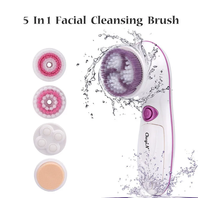 Электрическая щетка для чистки лица 5 в 1 массажер Глубокая очистка пор удаление