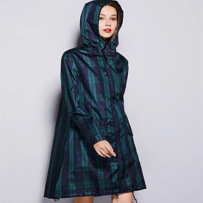 Длинный тонкий дождевик для женщин и мужчин светильник легкий плащ с капюшоном