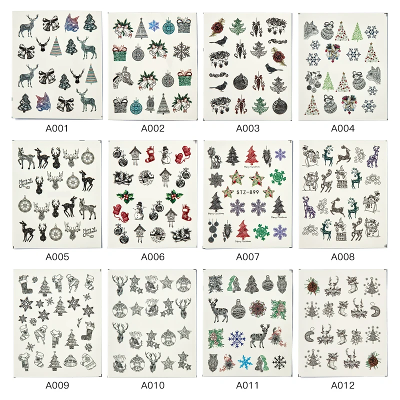 Новогодняя декорация для ногтей с четырьмя лилилиями Рождественская тема Санта