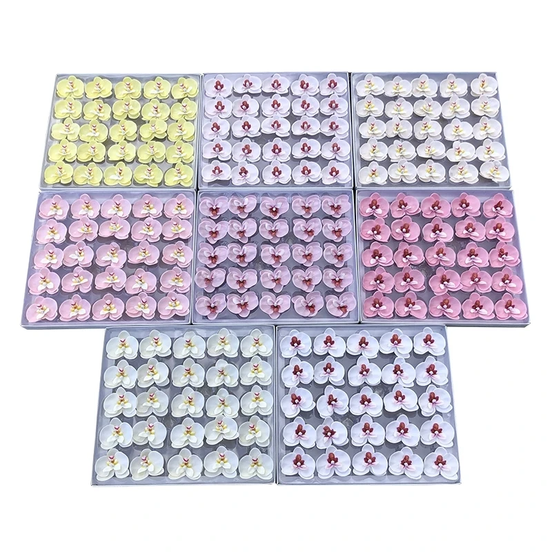 

NEW 25Pcs Soap Flower Head Artificial Butterfly Orchid Phalaenopsis Soap Flower Bouquet DIY Gift Box Home Decor Handmade Wedding