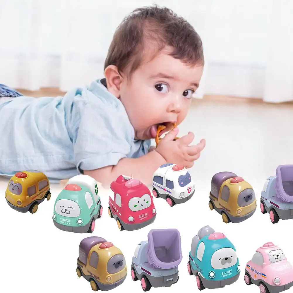 

Baby Pull Back Car Montessori Toys 12 PCS Push And Go Small Vehicles Kids Toy Juguetes Carro Animal Vehicle Education toys