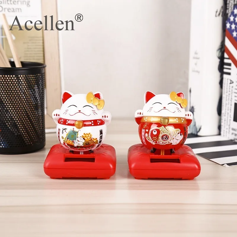 Lucky Cat аксессуары для украшения автомобиля на солнечной батарее миниатюрные