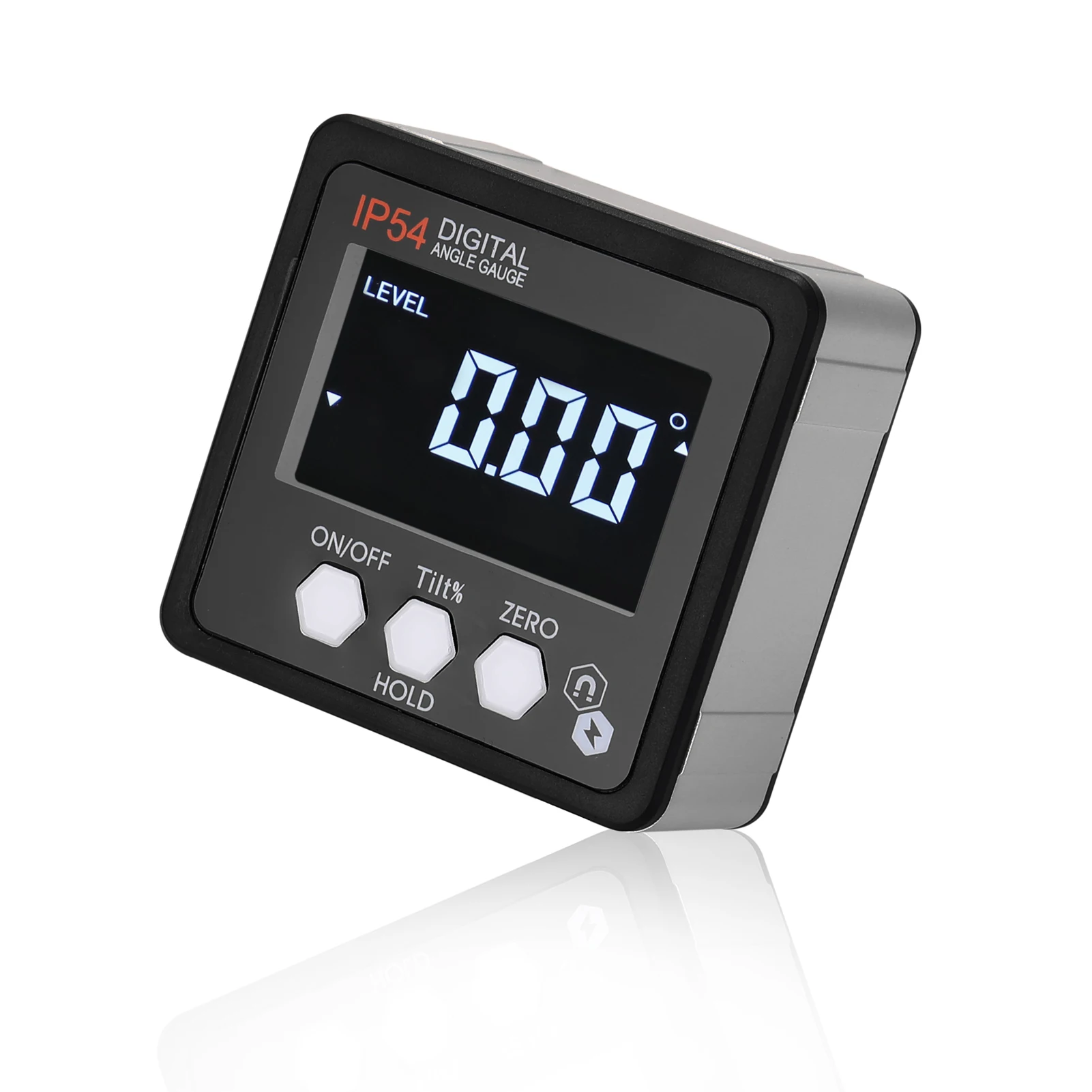 

4*90° IP54 High Precisions Angle Finder Digital Protractor Inclinometer Level Box with Magnetics Base Woodworking Utility Tool