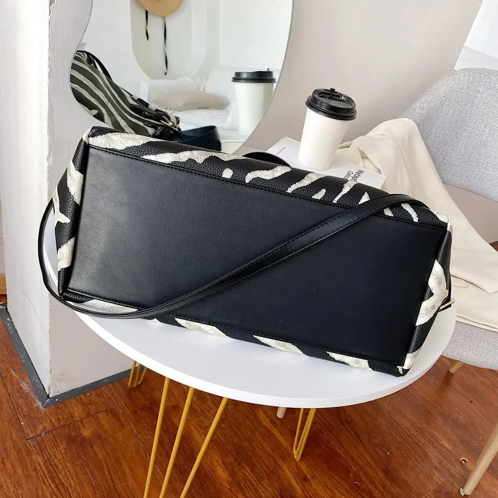 Новые поступления женские сумочки с принтом зебры Вместительная женская сумка