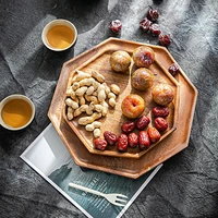 vintage walnut wood octagonal decorative serving tray decorative walnut board