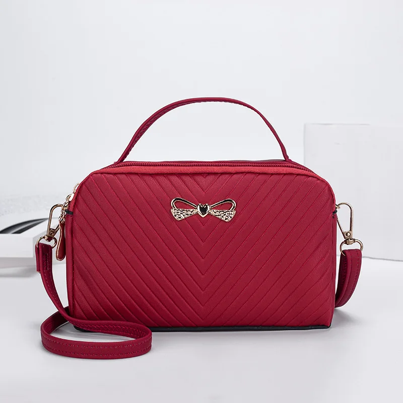 Женская маленькая сумочка из искусственной кожи сумки слинги через плечо черные