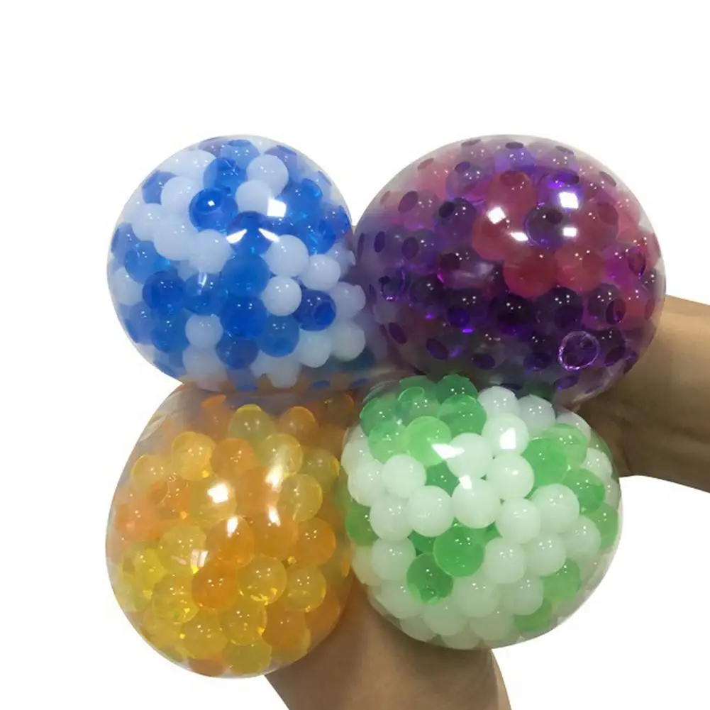 

Stress Balls Washable Durable Beads For Having Fun Squeeze Color Bead Grape Ball Soft Glue Decompression Toy For Kids Adults Toy