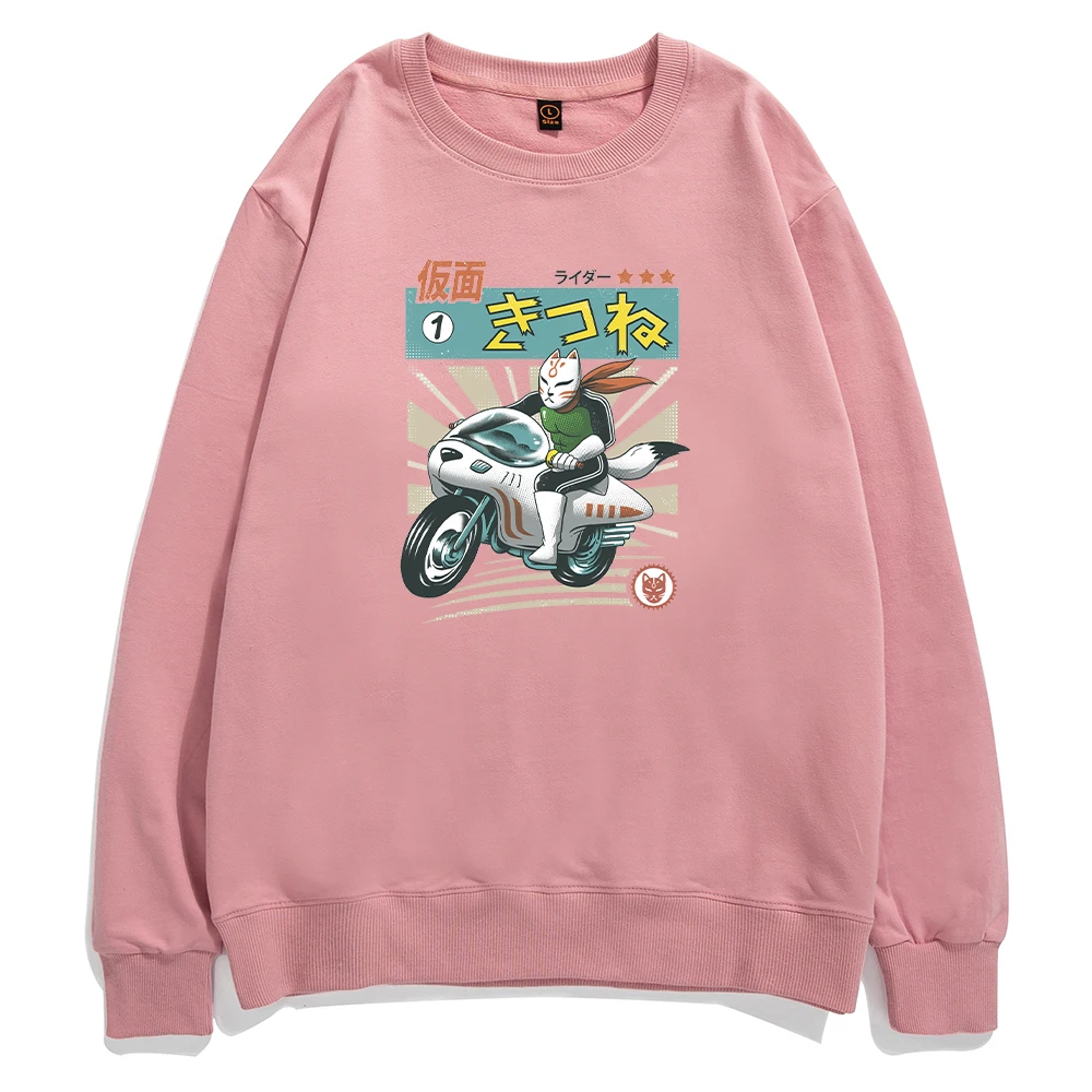 

Свитшот Kitsune Kamen Rider в японском стиле, свитшоты с аниме, Мужская весенне-осенняя толстовка, хлопковый Свободный пуловер, Мужская Уличная одеж...
