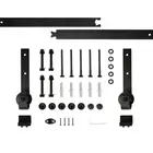 Направляющая для раздвижных дверей сарая, комплект из направляющих для деревянных дверей сарая, рельсовый Комплект для системы дверей сарая, буфер для мебели, снижение уровня шума, HWC