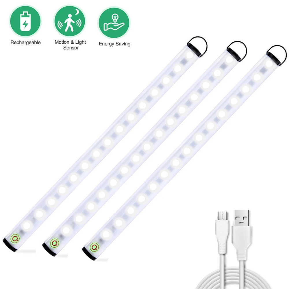 

Under Cabinet Light Touch Control 4 Lighting Modes LED Closet Night Light USB Rechargeable Wardrobe Cupboard Kitchen Wall lamp