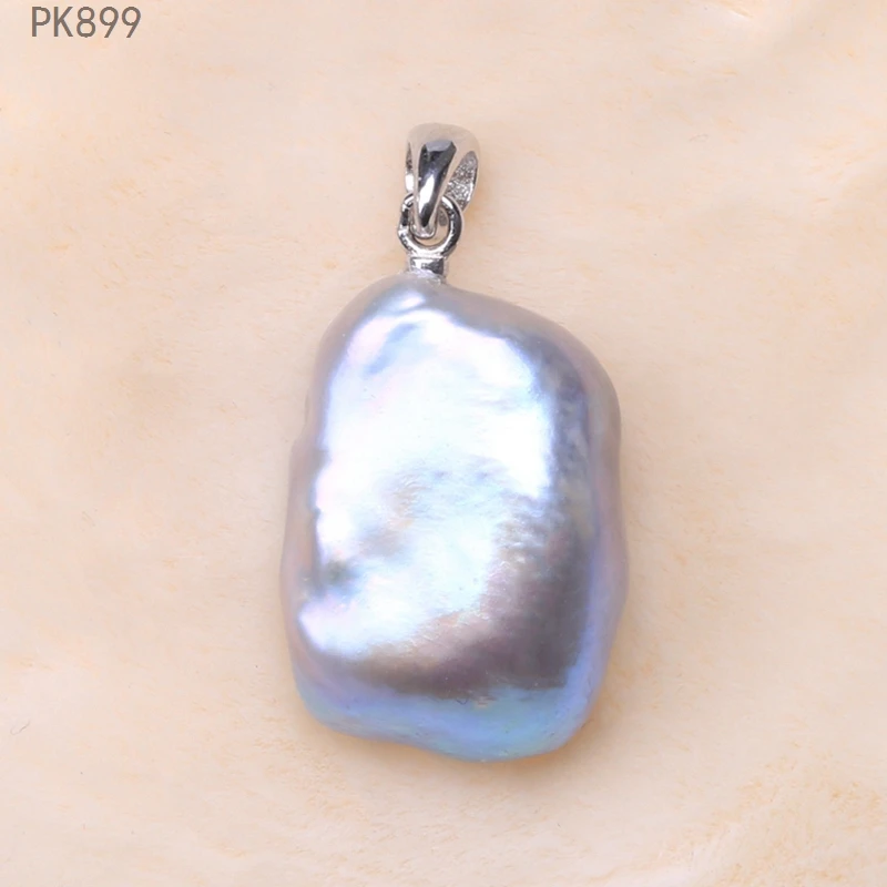 Ожерелье с подвеской из натурального пресноводный барочный жемчуг 12-18 мм серебро