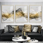 Картина на холсте, абстрактная поплавковая лента с изображением Золотой Горы, декоративная картина для украшения дома, гостиной