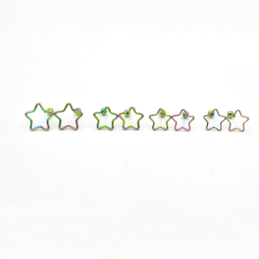

2020 new earrings five-pointed star earrings 316L stainless steel five-pointed star nose nail nose ring