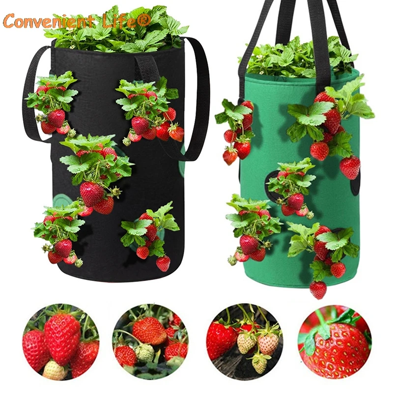

Мешок для выращивания клубники, 1 шт., нетканый тканевый вертикальный подвесной садовый мешок Jardin для овощей