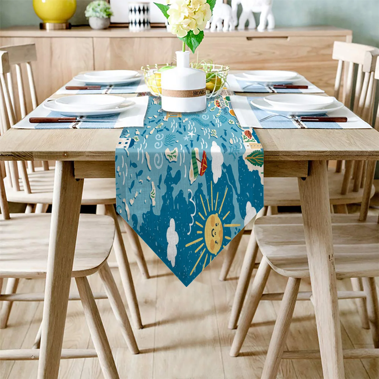 Греческий Остров Карта мультфильм современная настольная дорожка для свадебной