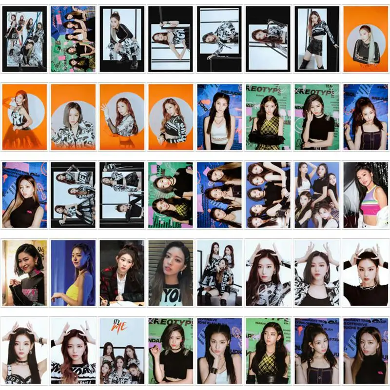 

40PCS/Set ITZY IT'z ME Album Photocard Photo Card PVC Crystal Card Stickers For Bus Student Card Stationery Set