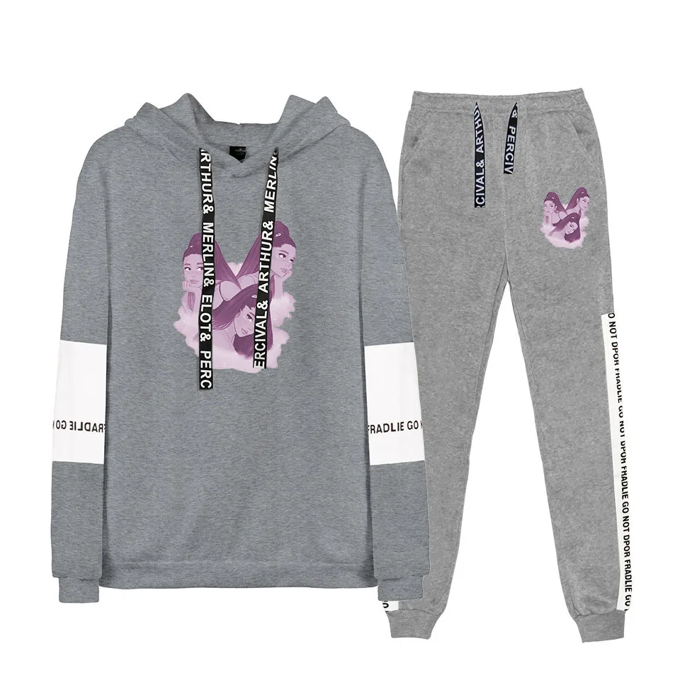 

Ariana Grande sports wear for men/women's streetwear gym 2 Piece Set Hoodies Sweatshirts Fashion Hoodie+jogger pants Sport Suit