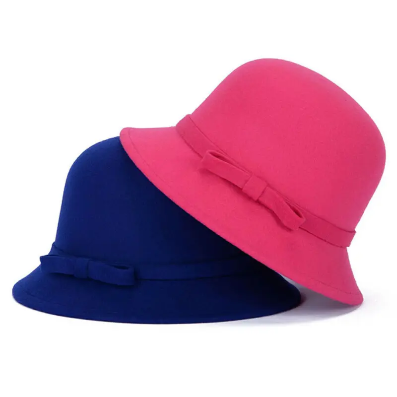 Модная женская шляпа фетровая Fedoras Bowler Dome с бантиком винтажная Кепка Prok Pie Chapeu de