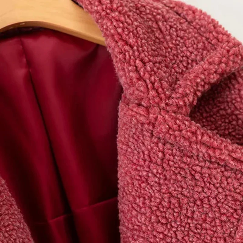 Куртка женская теплая из искусственного меха двубортная флисовая верхняя одежда