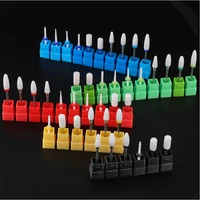 10pcs specialty milling cutter ceramic nail drill bit electric rotary burr cuticle polishing drill accessories tool