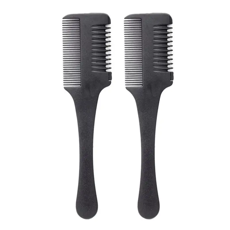 

2pcs Hair Cutter Comb Double Edge Hair Razor Trimmer Blades Thinning Comb DIY Styling Comb