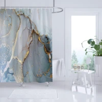 marble shower curtain light gray stone light granite home bathroom decor polyester fabric waterproof machine washable