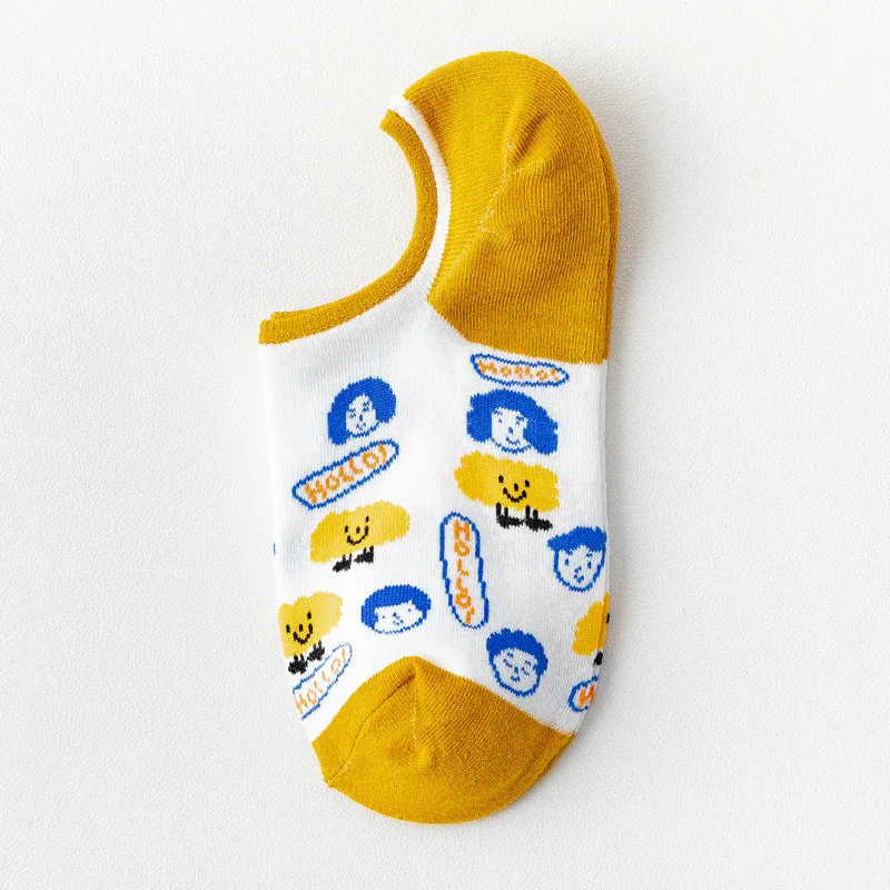 

Cartoon Socks Women Boat Casual Woman Sock Cotton Sox Invisible Thin Novelty Funny Spring Summer Classic Adult Calcetines Hombre