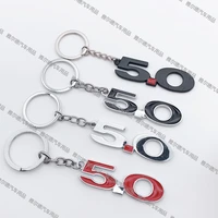 car keyring 5 0 badge keychain key chain auto key ring holder for land rover suv ford mustang gt 500 cobra styling accessories