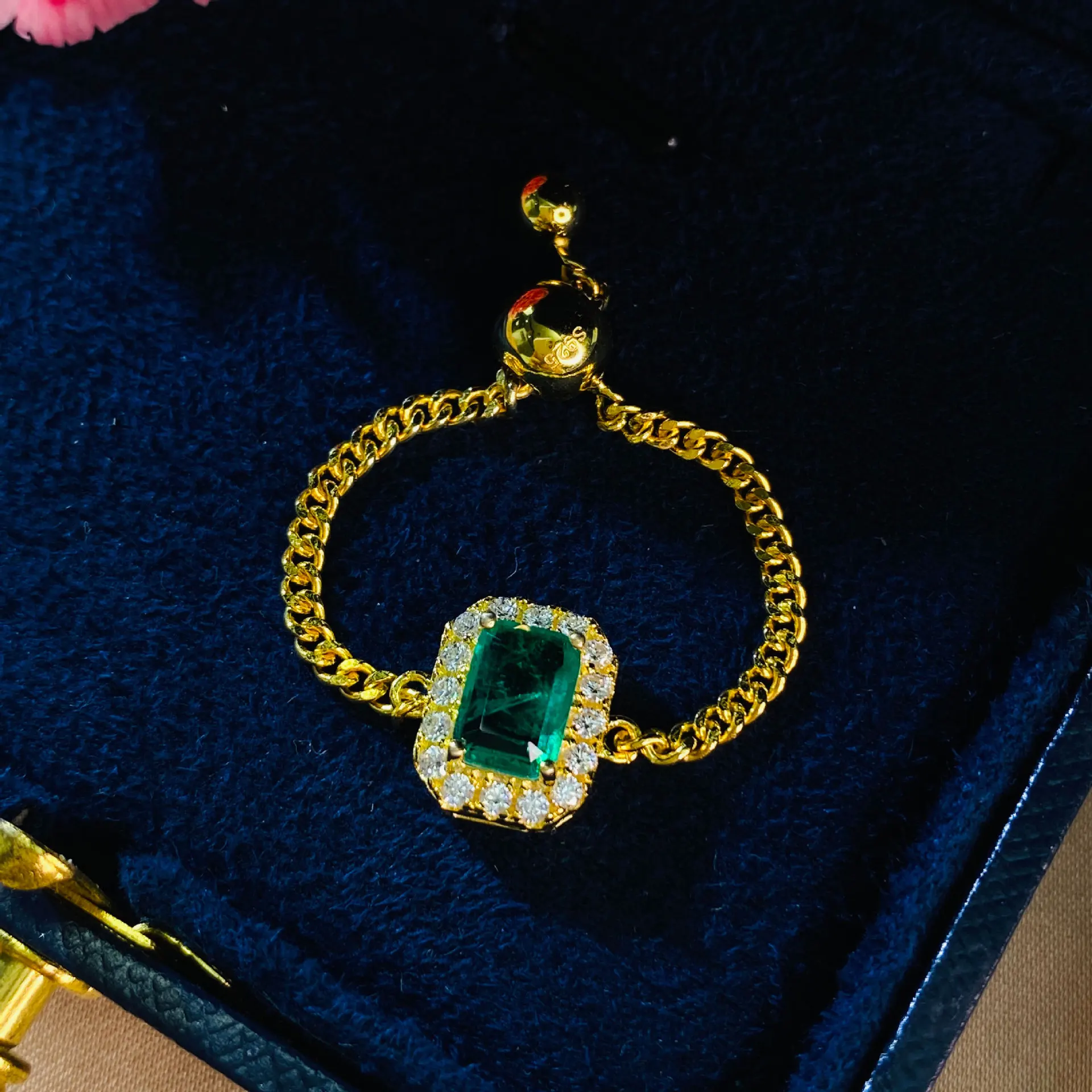 

Роскошные 100% 925 открытие регулировочного изумрудно-Творческая цепочка, кольцо для женщин, Свадебная вечеринка, хорошая бижутерия ювелирные...