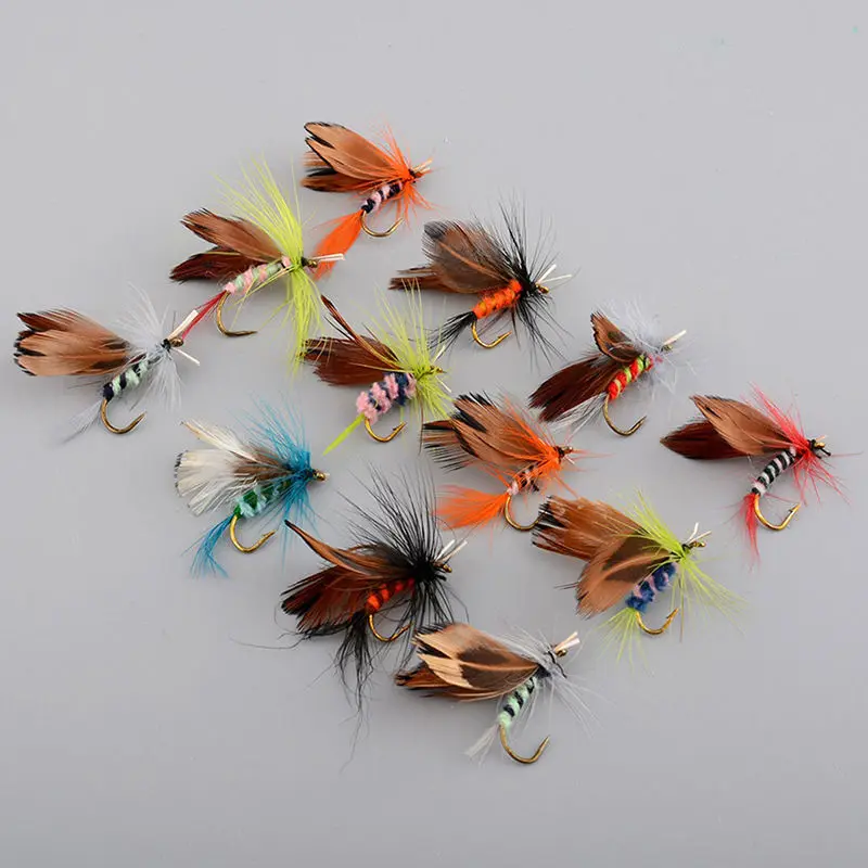 

12Pcs/Set Fly Insects Fishing Lure Bait Dry Fly Fishing Lures Fishing Tackle Super Sharpened Crank Hook Fish Bait