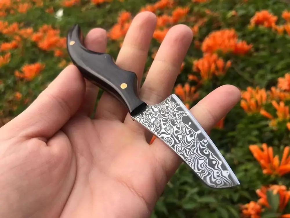 90 слоев Дамасская сталь фиксированный нож ручной работы кованый охотничий 60HRC Ebony