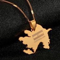 stainless steel azerbaijan map pendant necklaces azerbaycan of maps jewelry gifts