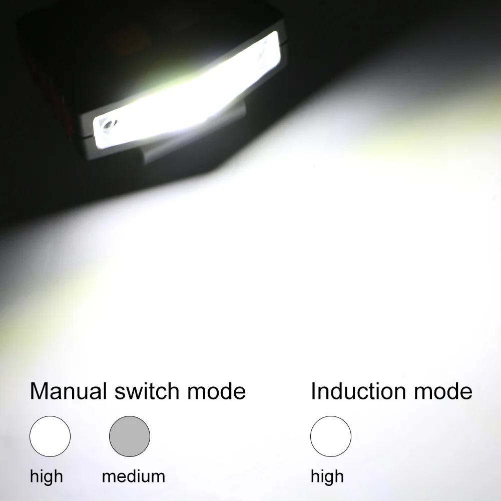 

Touch Sensor Clip Hat Induction Energy Saving Lantern Fishing Headlamp COB LED Convenient Cap Light Head Torch USB Charging