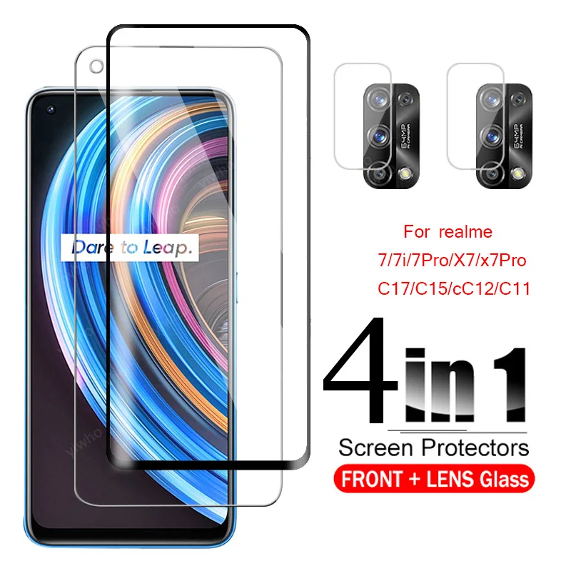 

Protective Glass On For oppo realme 7 pro Glass Camera Protector realme 7i x7 7pro x7pro i Screen Tempered Film c17 c15 c12 c11