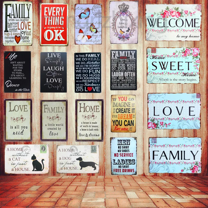 Милый цветок добро пожаловать в мой дом железный металлический постер Жестяная