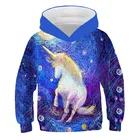 Новинка, модная толстовка с 3D рисунком единорога, свитшот для маленьких мальчиков и девочек, детская повседневная толстовка, теплая зимняя детская одежда