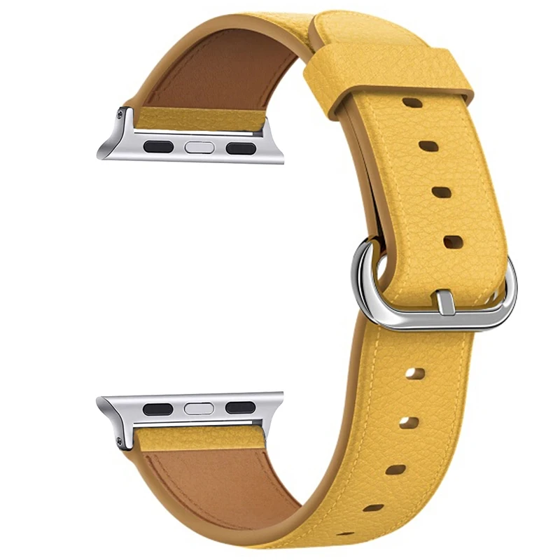 yellow Oulucci ремешок из нержавеющей стали для apple watch ремешок 38 мм/40 мм/42 мм/44 мм сменный ремешок для apple watch 5/4/3/2 - Цвет ремешка: yellow