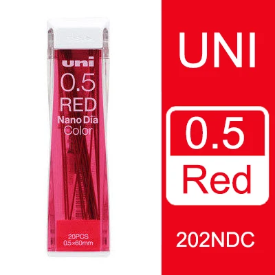 Red Япония Uni Nano Dia цвет 0,5-202NDC цвет ed механический карандаш подводки для заправки 0,5 мм Пишущие принадлежности 202NDC - Цвет: Red